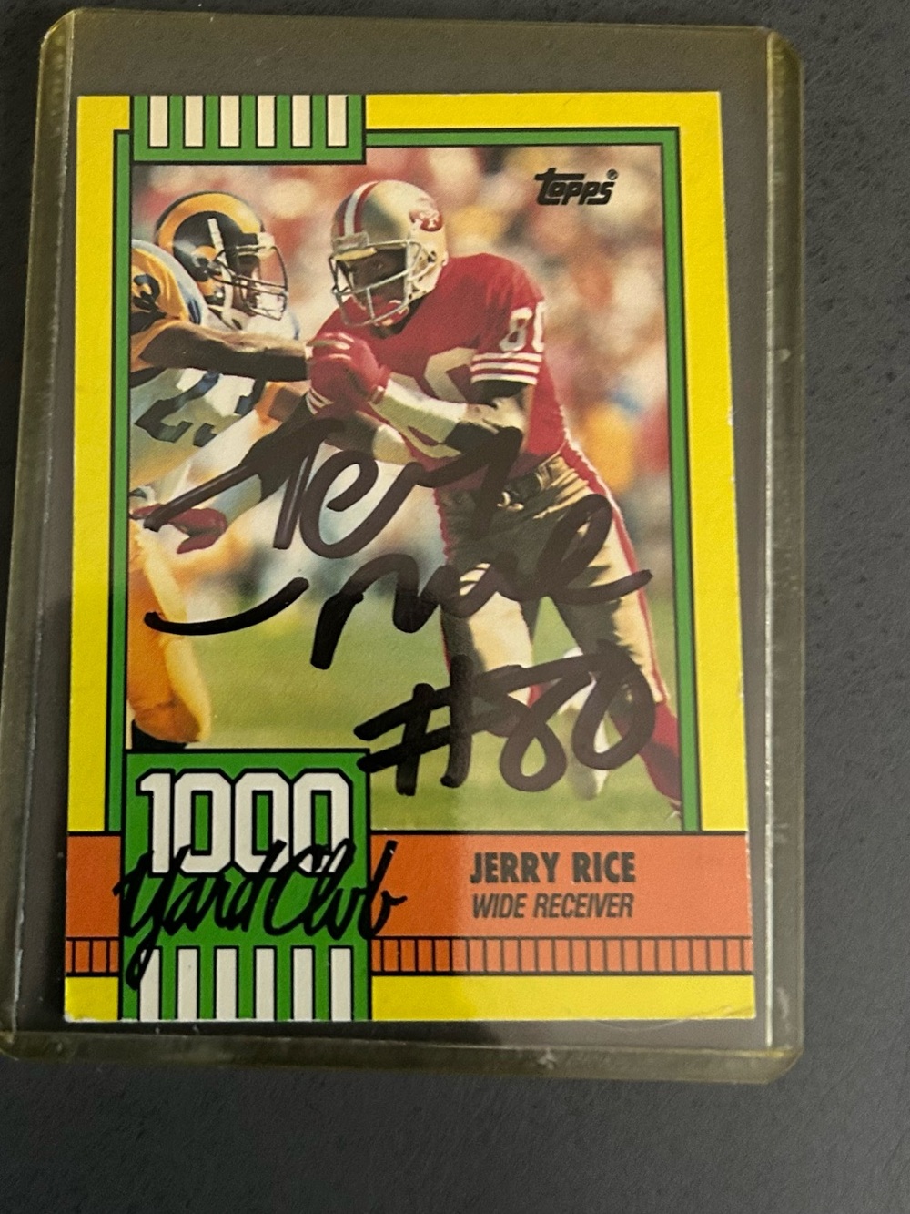Topps Football Card with Red and Yellow Color Scheme